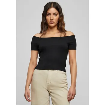 Dámské oblečení Urban Classics Elegantní dámský top do pasu se spadlými rameny Barva: Černá, Velikost: L