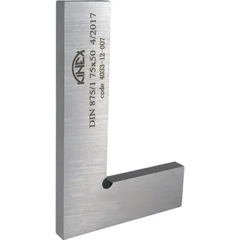 Úhloměr Úhelník přesný plochý 75x50mm KINEX