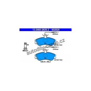 Brzdová destička Sada brzdových destiček ATE 13.0460-2829 (AT 602829) - CITROËN, PEUGEOT