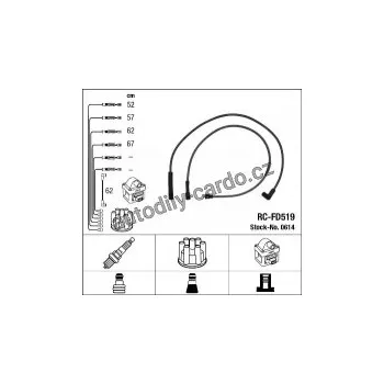 Zapalovací kabel Sada kabelů pro zapalování NGK RC-FD519 - FORD