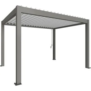 BIOHORT pergola velikost 4 x 3,5 šedý křemen/bílá