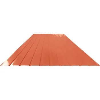 plechová krytina Blachdom Plus T8 Polyuretan Storm Mat 1190 x 0,5 mm RAL 8004 cihlově červená 1 m²