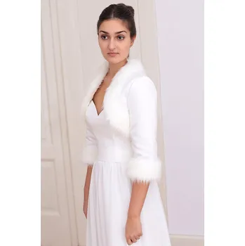 Dámské oblečení TopMode Bolerko s kožíškem k luxusním šatům 979012