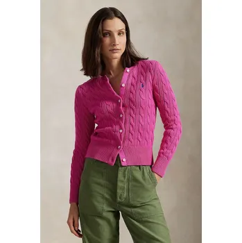 Dámský svetr Bavlněný kardigan Polo Ralph Lauren 211891643 růžová 30A, vel. XS