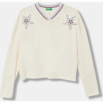 Chlapecké oblečení Dětské bavlněné tričko s dlouhým rukávem United Colors of Benetton 3I1XC400E.G.seasonal béžová 01X, vel. 150