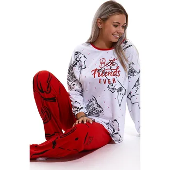 Dámské pyžamo Šedo červené dámské pyžamo s Pejsky - best frend 1B1603 červená 1xl