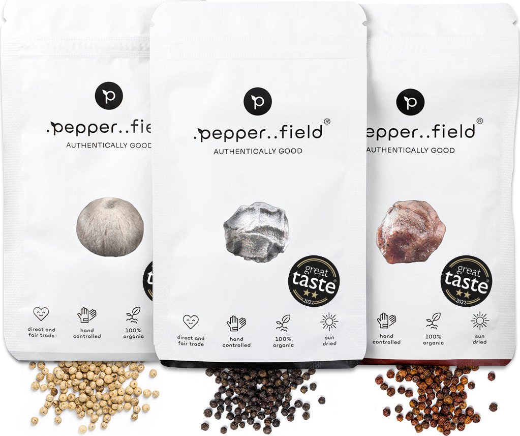 Kampotský pepř černý, červený a bílý (3× 20 g)