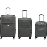 ORLACS 871 Cestovní kufry – v šedé barvě | 360° kola | Textilní materiál Velikost: Sada (3ks)