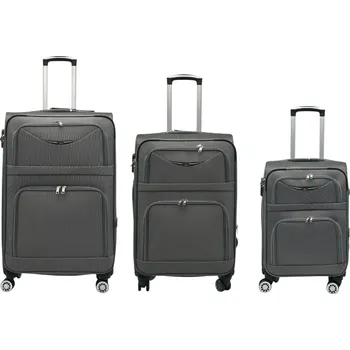 ORLACS 871 Cestovní kufry – v šedé barvě | 360° kola | Textilní materiál Velikost: Sada (3ks)