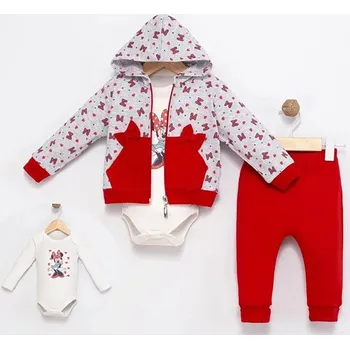 Kojenecká souprava 3-dílná dětská souprava mikina, tepláky, body Minnie 74/80 (9-12 m)