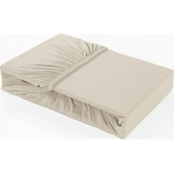 Prostěradlo Barevné napínací prostěradlo Klinmam Home Elastan, barva krémová, 90-100x200 cm