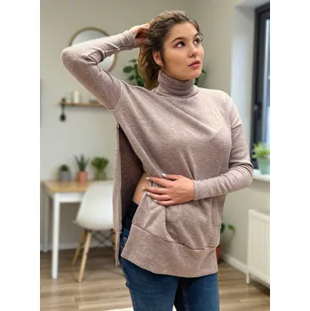 Těhotenský svetr Těhotenský a kojící svetr Cecelia 3v1 - taupe melange Velikost: S