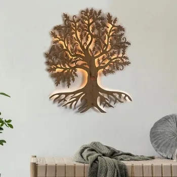 Nástěnné svítidlo Li-Go 5739/DUB2 - LED Stmívatelná nástěnná dekorace LED/10W/230V 68x80 cm dub