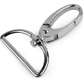 Kovová karabina průvlek 32 mm - nikl II.