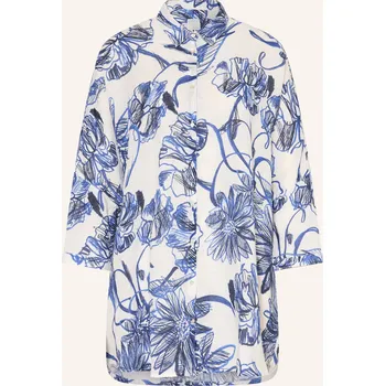 Dámská halenka 120%Lino Dámská Lněná Košile S 3/4 Rukávy, bílá / tmavě modrá...