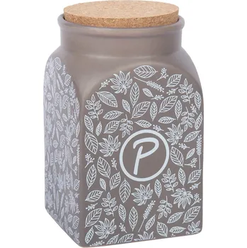 miska pro kočku Petlando dóza na krmivo a pamlsky Leaf taupe 1,35 l