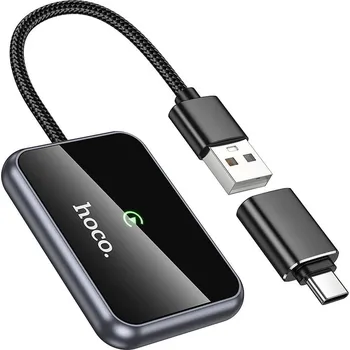 Datový kabel Přepojka / adaptér HOCO CarPlay bezdrátový - USB-A / USB-C - černý