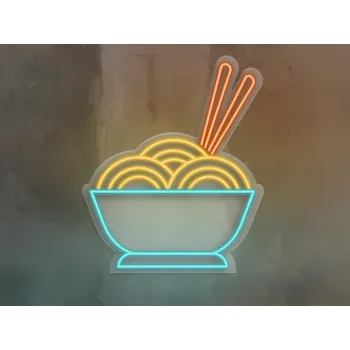 Party dekorace Neonový Nápis Neon LED Restaurace (Vyrábíme i na Míru) Ramen Nudle 43x55cm