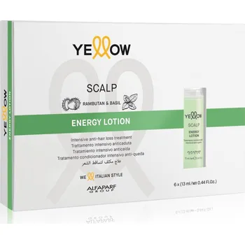 Vlasová regenerace Alfaparf Milano Yellow Scalp – intenzivní kůra proti padání vlasů 6×13 ml proti padání vlasů • stimulace růstu • posílení kořínků • ampule 6×13 ml