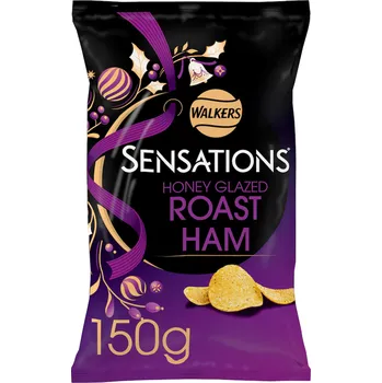 Walkers Sensations bramborové chipsy s příchutí pečené šunky glazované medem 150 g