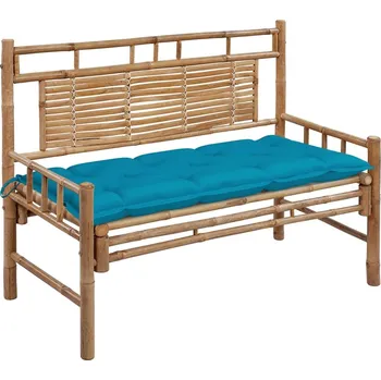 Zahradní lavice OMAXI Zahradní lavice s poduškou 120 cm bambus 278192