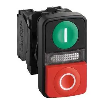 vypínač Schneider XB5AW73731B5 Ovládač stiskací dvoutlačítkový,se signálkou,24V