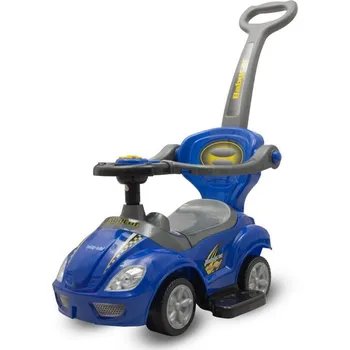 Dětské elektrovozidlo Baby Mix Dětské odrážedlo s vodící tyčí 3v1 Mega Car modré POUZE Modrá (VÝPRODEJ)