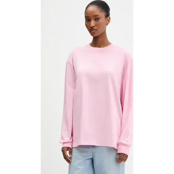 Pánské tričko Bavlněné tričko s dlouhým rukávem adidas KT3272 růžová 30X, vel. S