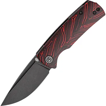 kapesní nůž Petrified Fish PFP01XBeluga Black Stonewashed 14C28N Červený Gmascus G10 PFP01XRDMW