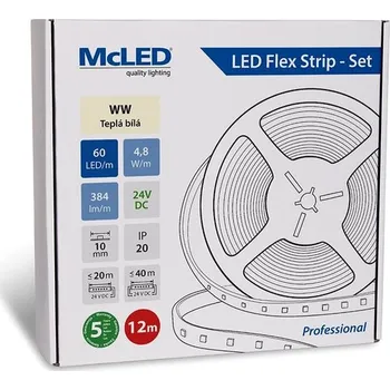 Žárovka McLED Set LED pásek 12m, WW, 4,8W/m