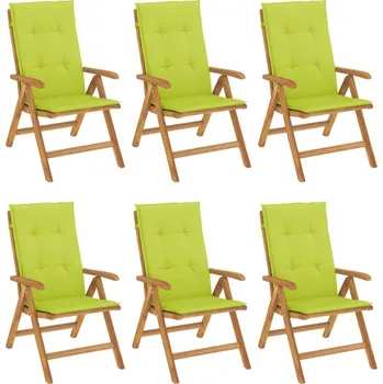 OMAXI Polohovací zahradní židle s poduškami 6 ks masivní teak 458690