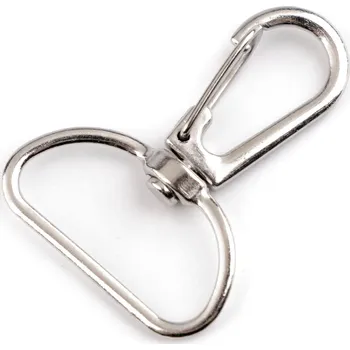 Kovová karabina průvlek 25 mm - nikl