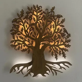 Nástěnné svítidlo Li-Go 23673/DUB2 - LED Nástěnná dekorace LED/10W/5V 20000 mAh 45x55 cm dub + DO