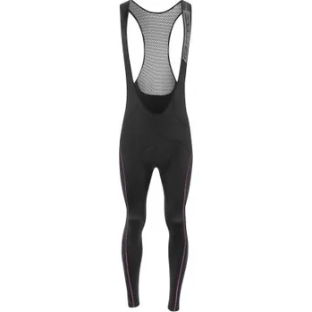 Cyklistické kalhoty dámské dlouhé kalhoty FORCE Reflex Line Lady ( s vložkou) - Černá/růžová, L