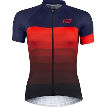 Cyklistické oblečení Force ASCENT modro-červený dámský cyklodres - kr. rukáv POUZE XL (VÝPRODEJ)