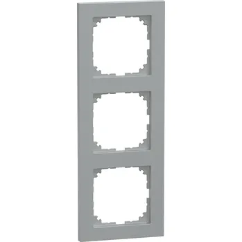 vypínač Rámeček Merten M-Pure, trojnásobný, aluminium, matný plast MEG4030-3660