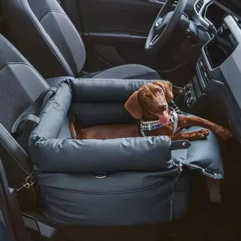 Pelíšek pro psa TopTechnology Odnímatelný a pratelný PU voděodolný pelíšek pro domácí zvířata, rozměr: 50x45x40cm (Tmavě modrý)