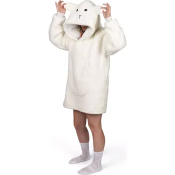 Cozy Noxxiez Hřejivá televizní mikinová deka s kapucí pro teenagery/dospělé 95 x 170 cm ovečka