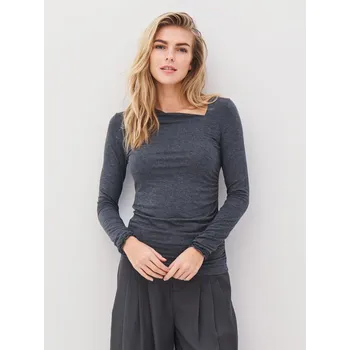 Dámské tričko Tričko Nu Denmark 8520-42 šedé asymetrické s dlouhým rukávem Velikost: 40