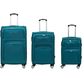 ORLACS 871 Cestovní kufry – tmavě tyrkysové barvě | 360° kola | Textilní materiál Velikost: Sada (3ks)