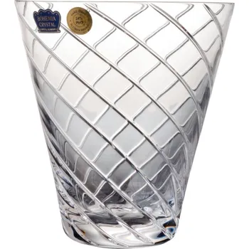 Sklenice Broušená sklenice na nealko s pruhy, Glamour Crystal, 340 ml, 6 ks