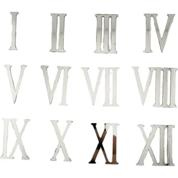 Samolepící zrcadlová čísla římská stříbrná 40 mm - Bára 240