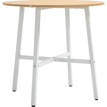 Jídelní stůl HOMCOM jídelní stůl kuchyňský stůl pro 4 osoby, moderní obývací stůl z oceli a přírodního dřeva, 80x80x76 cm pro jídelnu a kuchyň | Aosom.de