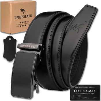 Opasek Camerazar Pánský černý automatický pásek 125 cm k nohavicím TRESSARI, přírodní kůže