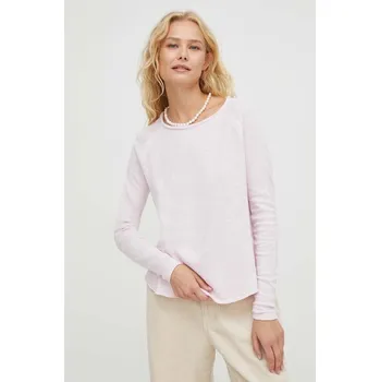 Pánská móda Bavlněné tričko s dlouhým rukávem American Vintage T-SHIRT ML COL BATEAU SON31G růžová 03X, vel. S