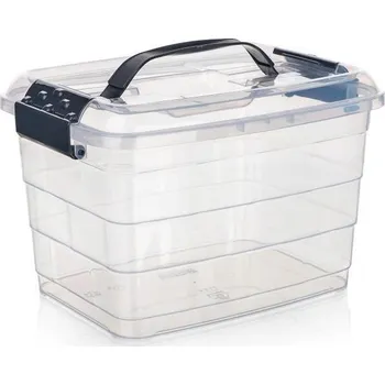 Úložný box BRILANZ Box úložný VILARD 8,5l,31x24x21cm,víko,klip,madlo,PH KOUŘ/TRA (VÝPRODEJ)