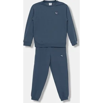 Dětská tepláková souprava Puma ESS ELEVATED Relaxed Crew Sweat Suit FL B 689723 modrá 95X, vel. 176