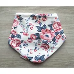 AMÁLKA Zateplený šátek na krk, světlý s květy