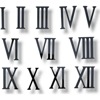 Samolepící zrcadlová čísla římská černá 40 mm - Bára 340