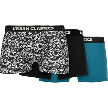 Pánské spodní prádlo Boxerky Urban Classics z organické bavlny Barva: detail aop/black/jasper, Velikost: 5XL